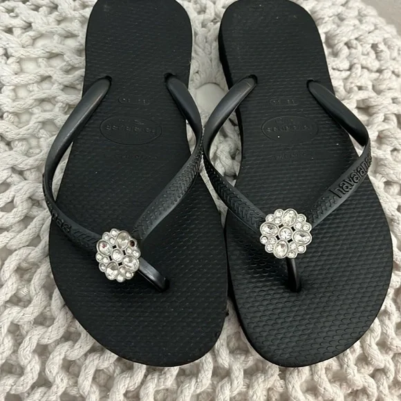 Havaiana black rubber flip flops - Picture 1 of 4